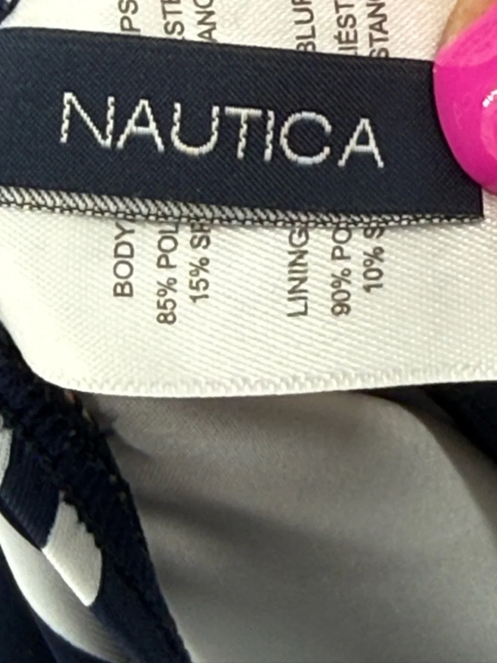 NWT Nautica Navy White Striped Nautical One Piece Cape Cod Swimsuit Size Large - Picture 11 of 14